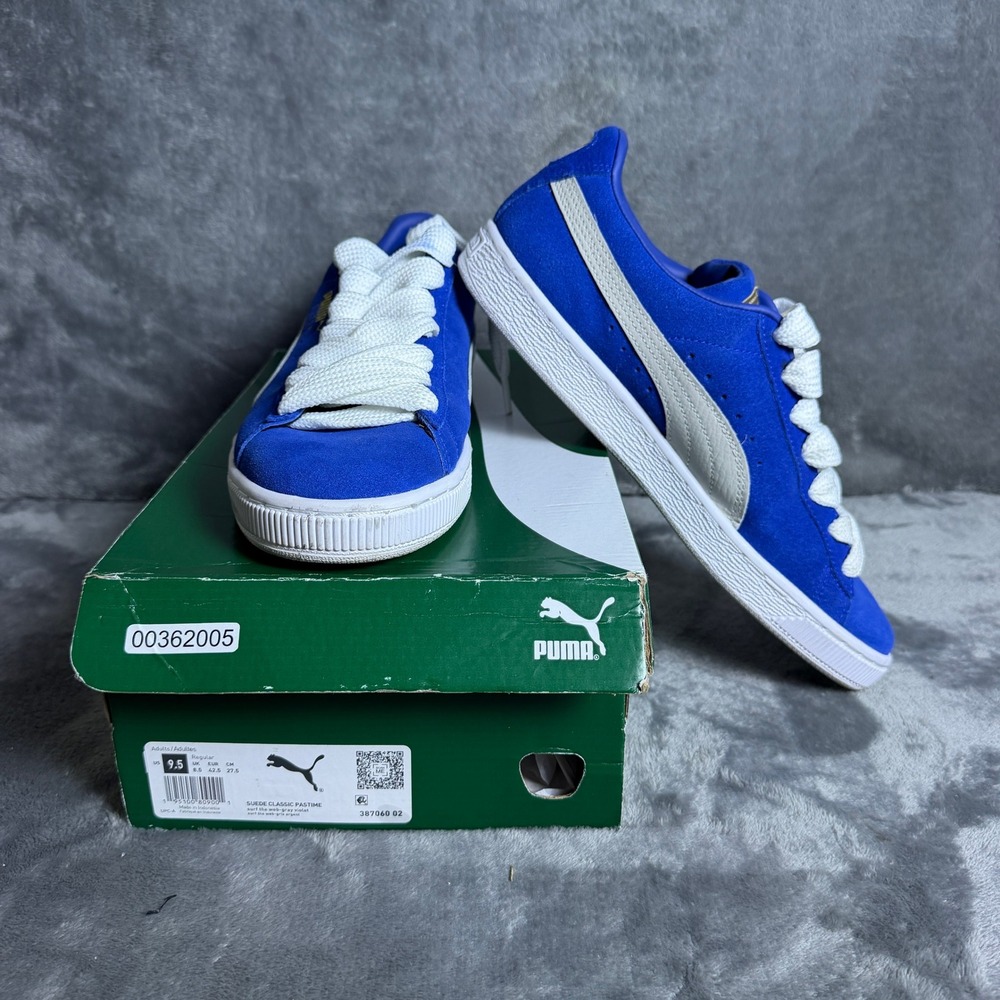 Puma Suede Mens 9.5 Classic Pastime Surf The Web Royal Blue Sneakers
